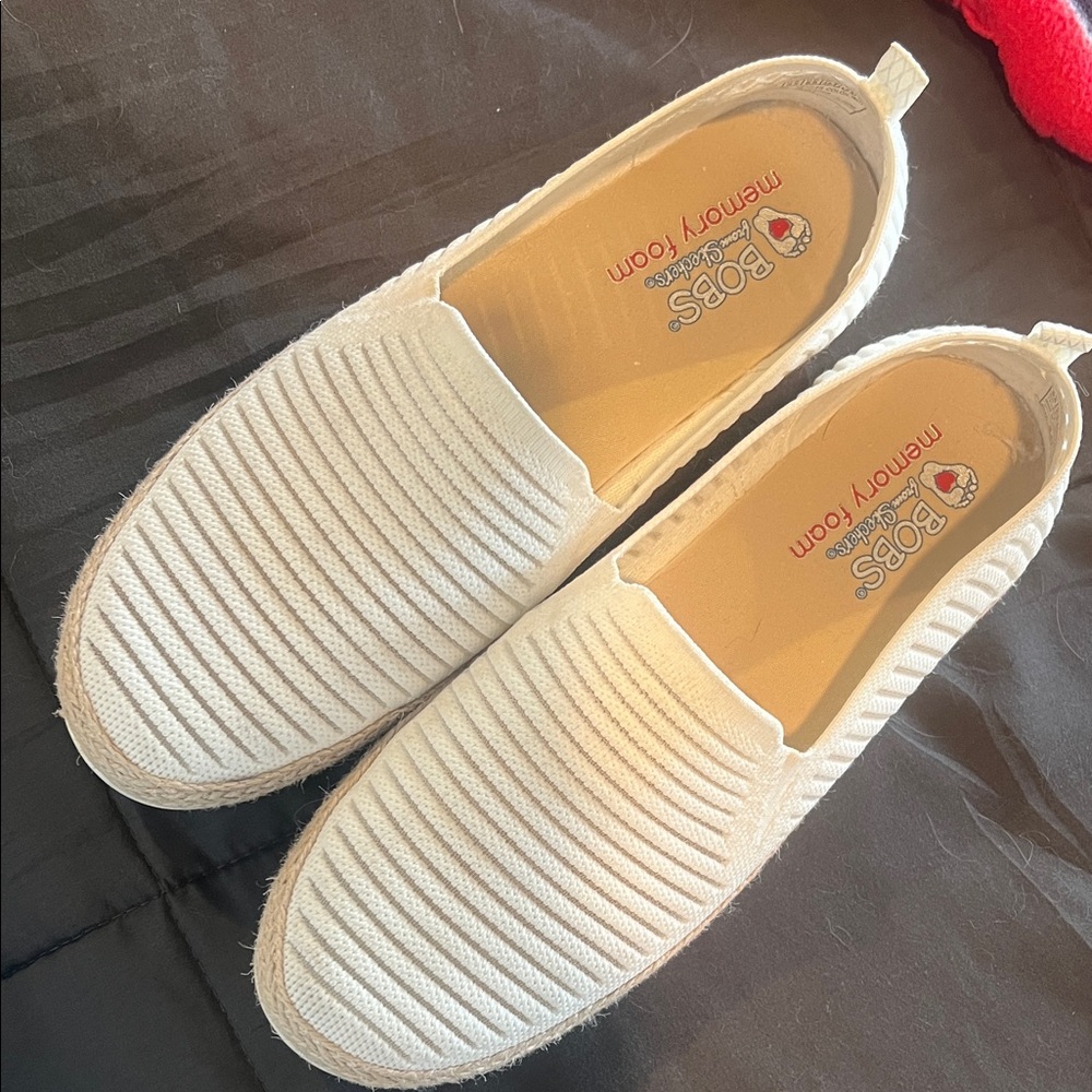 Bobs Memory Foam Cream Slip-On Shoes women’s